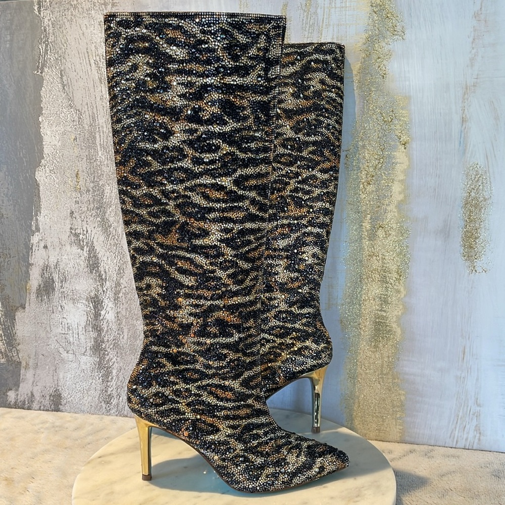 Betsey Johnson Animal Print Heeled Boots
